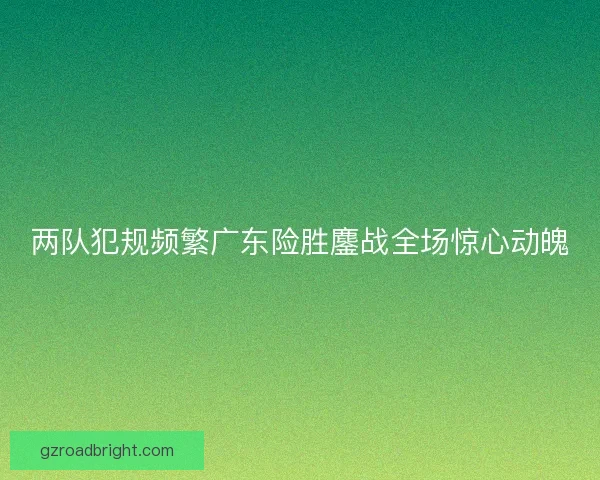 两队犯规频繁广东险胜鏖战全场惊心动魄